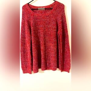 Faded Glory Red Woven Crewneck Sweater